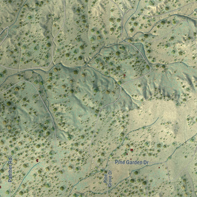 Close-up of the map of Bread Springs, New Mexico print showing street and building detail