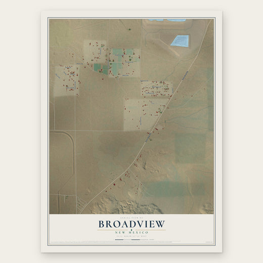 Broadview, New Mexico map print, the full design