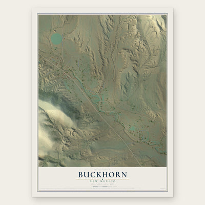 Buckhorn, New Mexico map print, the full design