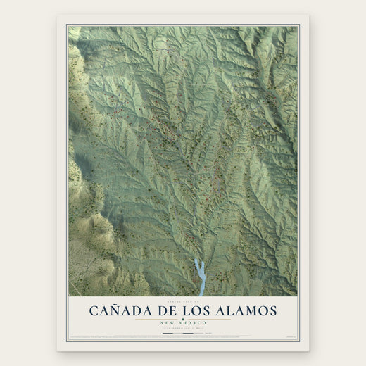 Cañada de los Alamos, New Mexico map print, the full design