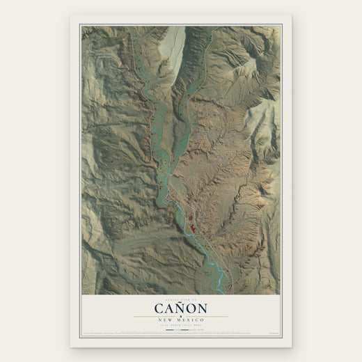 Cañon, New Mexico map print, the full design