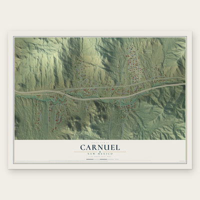Carnuel, New Mexico map print, the full design