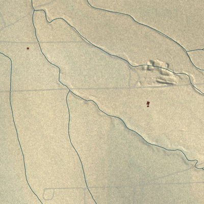 Close-up of the map of Carrizozo, New Mexico print showing street and building detail