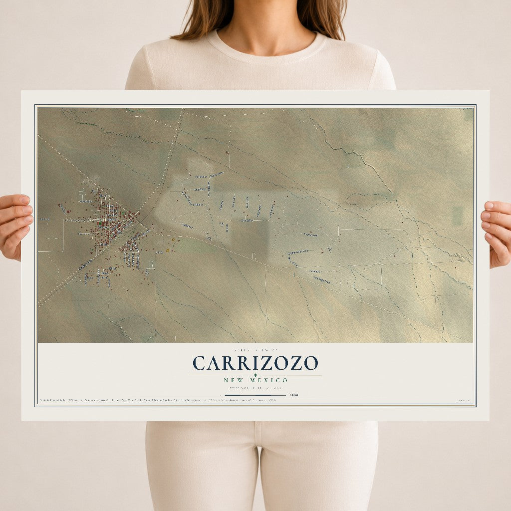 Map of Carrizozo, New Mexico, 18 x 24 inch unframed archival matte print