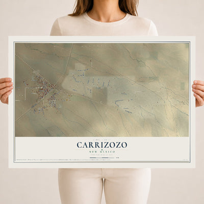 Map of Carrizozo, New Mexico, 18 x 24 inch unframed archival matte print