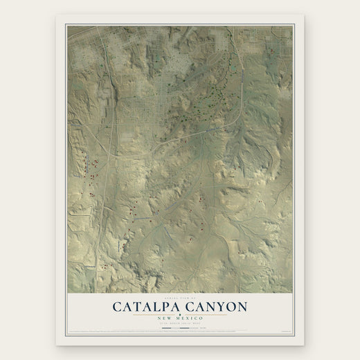 Catalpa Canyon, New Mexico map print, the full design
