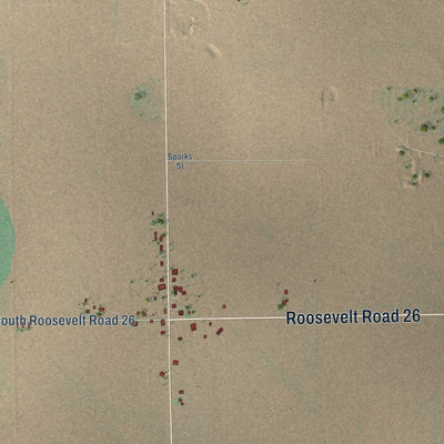 Second close-up of the map of Causey, New Mexico print showing more streets and buildings