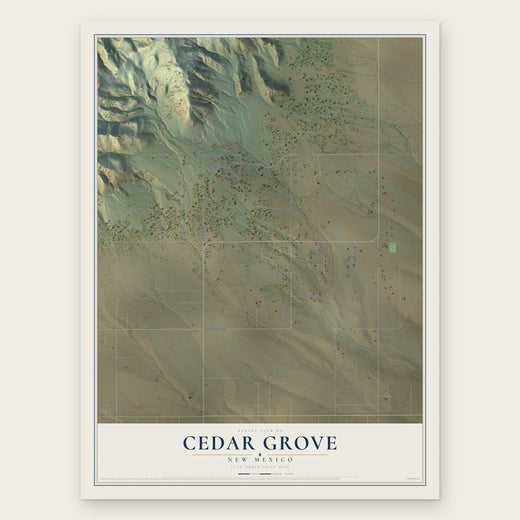Cedar Grove, New Mexico map print, the full design