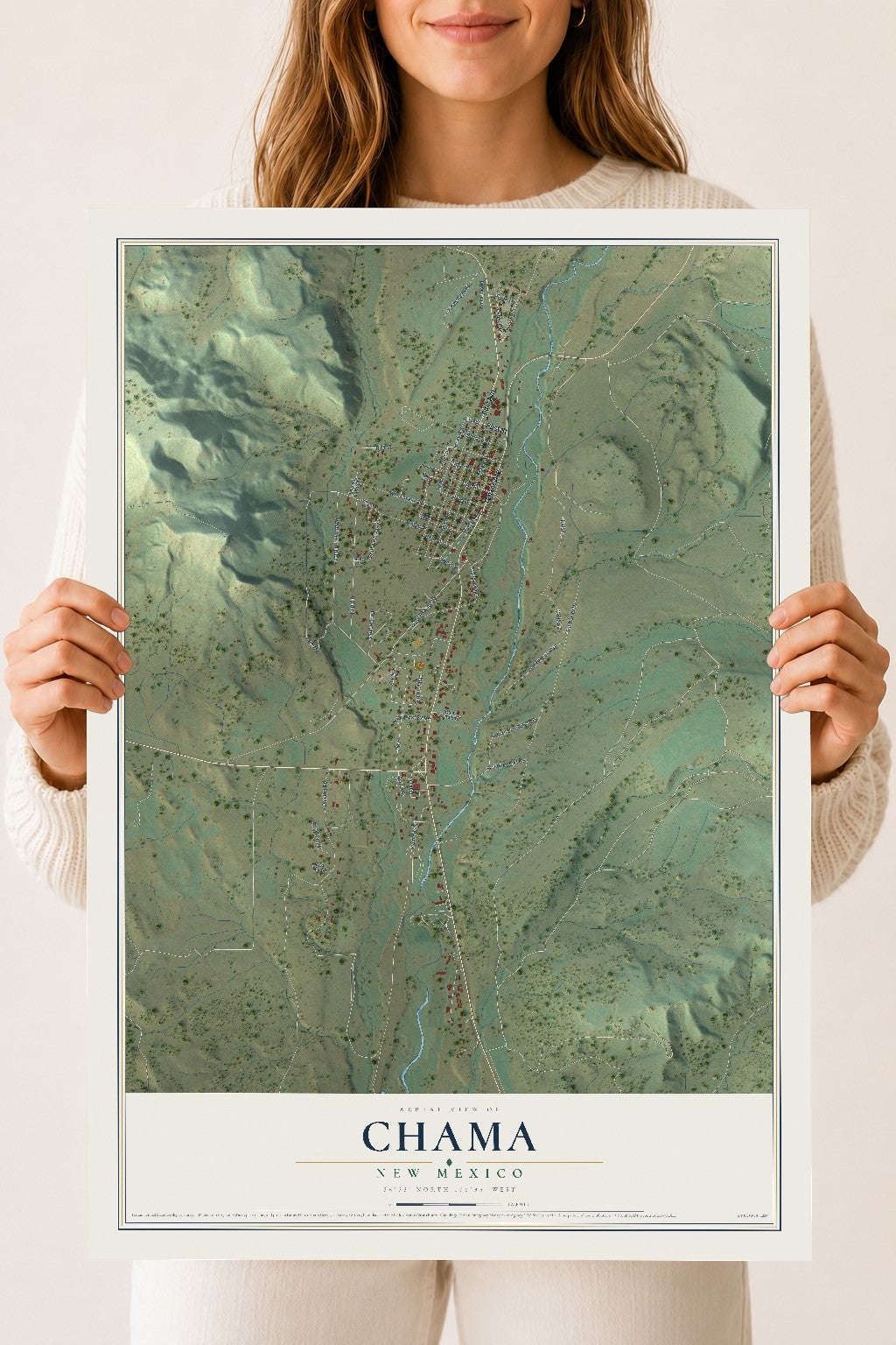 Map of Chama, New Mexico, 18 x 24 inch unframed archival matte print