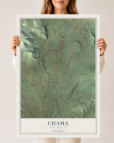 Map of Chama, New Mexico, 24 x 36 inch unframed archival matte print