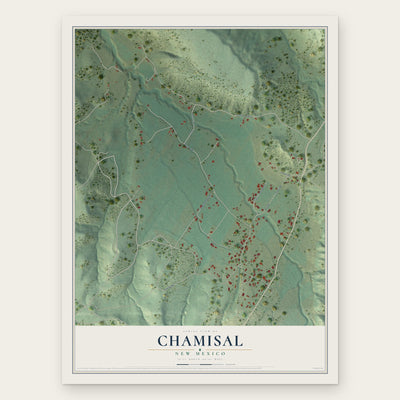 Chamisal, New Mexico map print, the full design