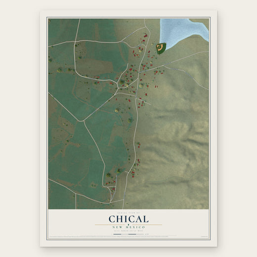 Chical, New Mexico map print, the full design