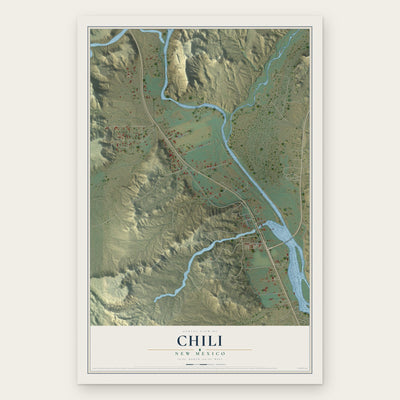 Chili, New Mexico map print, the full design