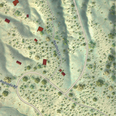 Close-up of the map of Chupadero, New Mexico print showing street and building detail