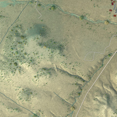 Second close-up of the map of Cimarron, New Mexico print showing more streets and buildings