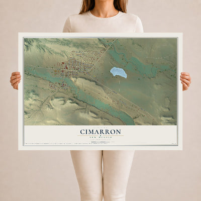 Map of Cimarron, New Mexico, 24 x 36 inch unframed archival matte print