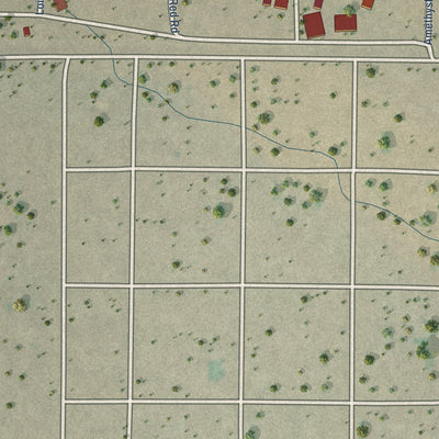 Close-up of the map of the City of the Sun, New Mexico print showing street and building detail
