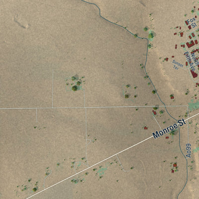 Second close-up of the map of Clayton, New Mexico print showing more streets and buildings