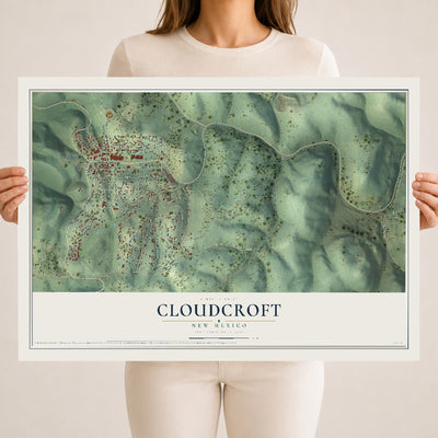 Map of Cloudcroft, New Mexico, 18 x 24 inch unframed archival matte print