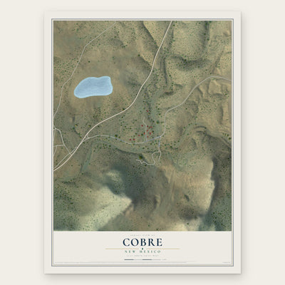 Cobre, New Mexico map print, the full design