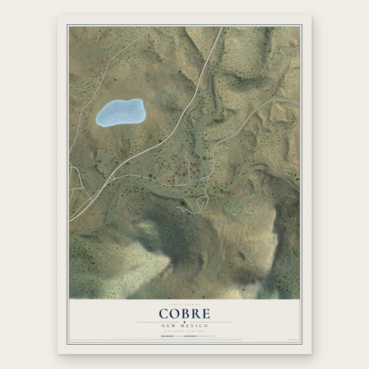 Cobre, New Mexico map print, the full design