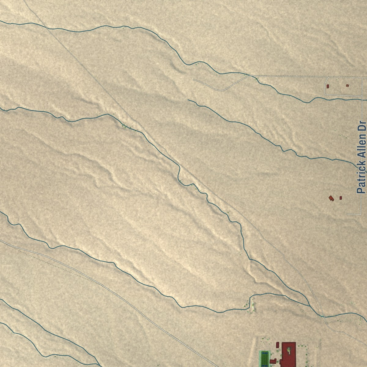 Second close-up of the map of Columbus, New Mexico print showing more streets and buildings