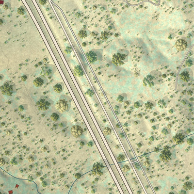 Close-up of the map of Conejo, New Mexico print showing street and building detail