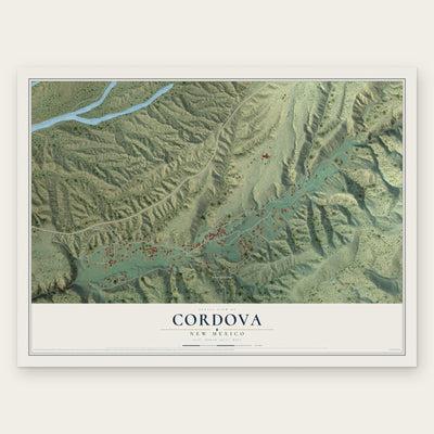 Cordova, New Mexico map print, the full design