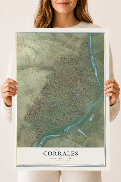 Map of Corrales, New Mexico, 18 x 24 inch unframed archival matte print