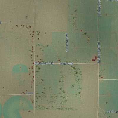 Close-up of the map of Cotton City, New Mexico print showing street and building detail