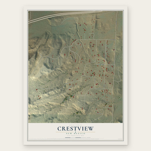Crestview, New Mexico map print, the full design
