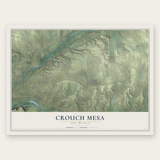 Crouch Mesa, New Mexico map print, the full design
