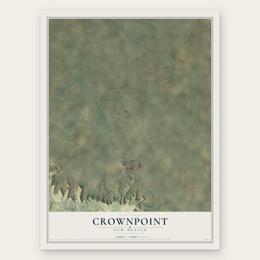 Crownpoint, New Mexico map print, the full design