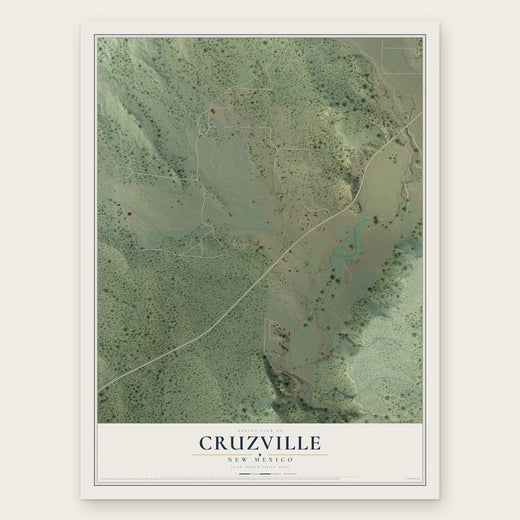 Cruzville, New Mexico map print, the full design