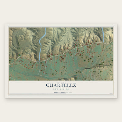 Cuartelez, New Mexico map print, the full design