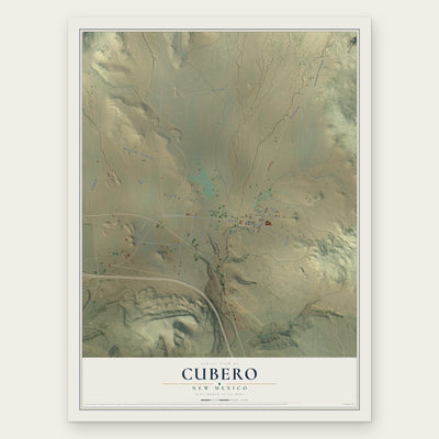 Cubero, New Mexico map print, the full design