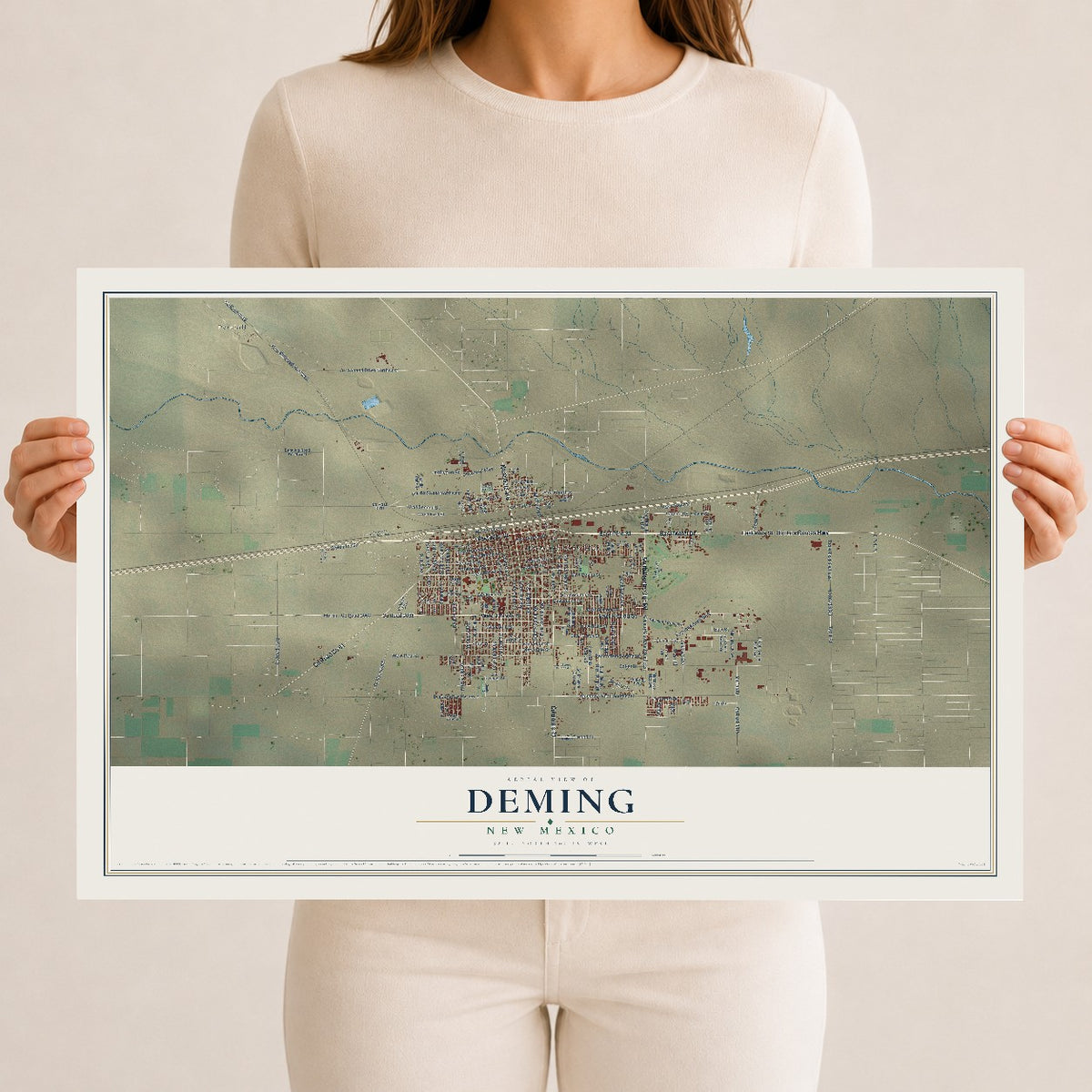 Map of Deming, New Mexico, 12 x 18 inch unframed archival matte print