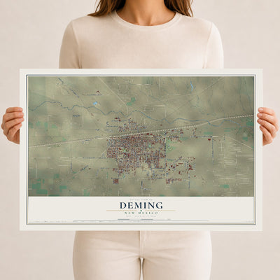 Map of Deming, New Mexico, 12 x 18 inch unframed archival matte print