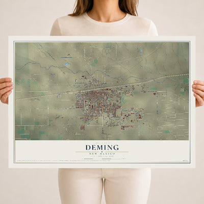 Map of Deming, New Mexico, 18 x 24 inch unframed archival matte print