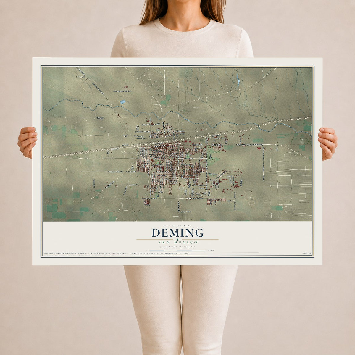 Map of Deming, New Mexico, 24 x 36 inch unframed archival matte print
