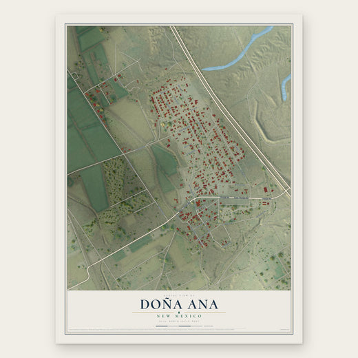 Doña Ana, New Mexico map print, the full design