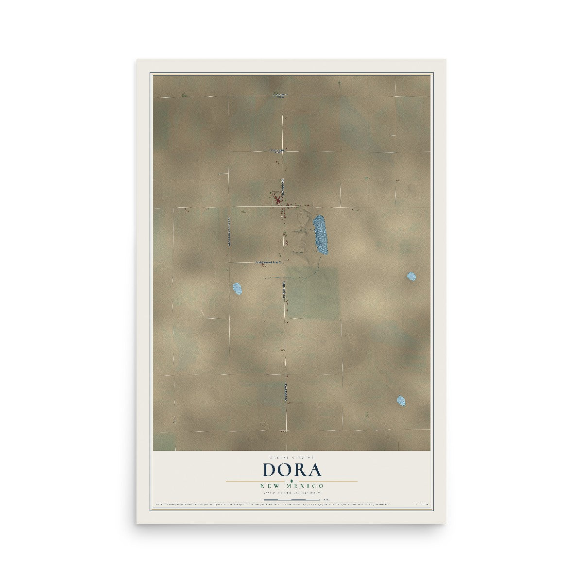 Map of Dora, New Mexico, 12 x 18 inch unframed archival matte print