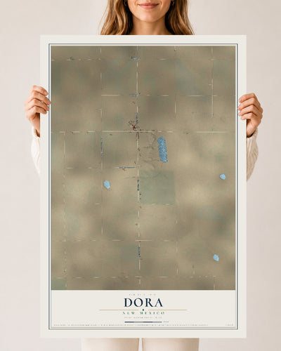 Map of Dora, New Mexico, 24 x 36 inch unframed archival matte print