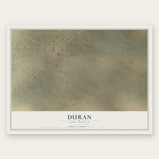 Duran, New Mexico map print, the full design
