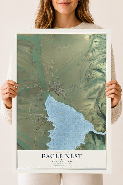 Map of Eagle Nest, New Mexico, 18 x 24 inch unframed archival matte print