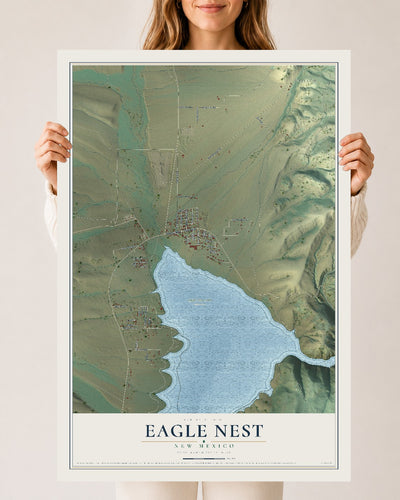 Map of Eagle Nest, New Mexico, 24 x 36 inch unframed archival matte print