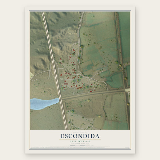 Escondida, New Mexico map print, the full design