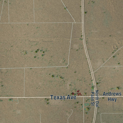 Second close-up of the map of Eunice, New Mexico print showing more streets and buildings