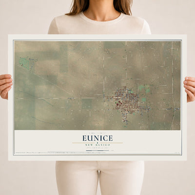 Map of Eunice, New Mexico, 18 x 24 inch unframed archival matte print