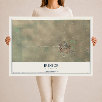 Map of Eunice, New Mexico, 24 x 36 inch unframed archival matte print